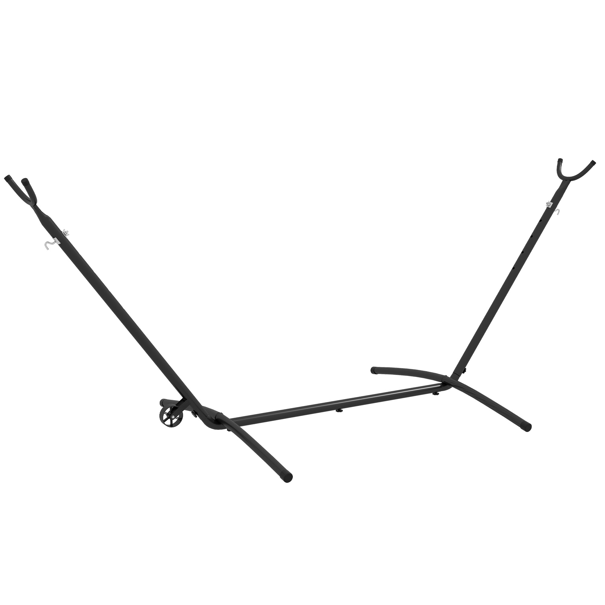 Outsunny Hängemattenständer Hängemattengestell, wetterbeständig, größenverstellbar, 290 cm x 120 cm x 115 cm, Schwarz