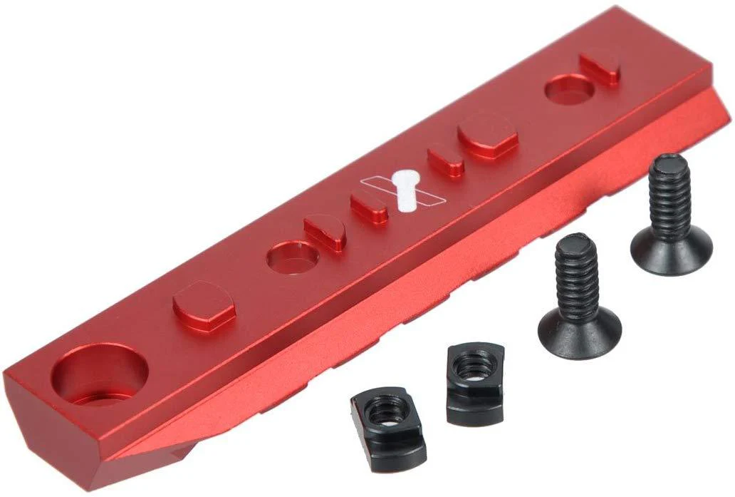 Green Blob Outdoors 7 Slots Dual Interface KEYMOD Rail Section 3/8'' Quick Detachable Socket QD Attachment Feature Red Color