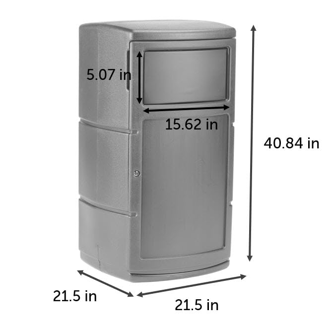 Commercial Zone PolyTec™ Side Entry Trash Container, Square, Dual Flipper, Dome Top
