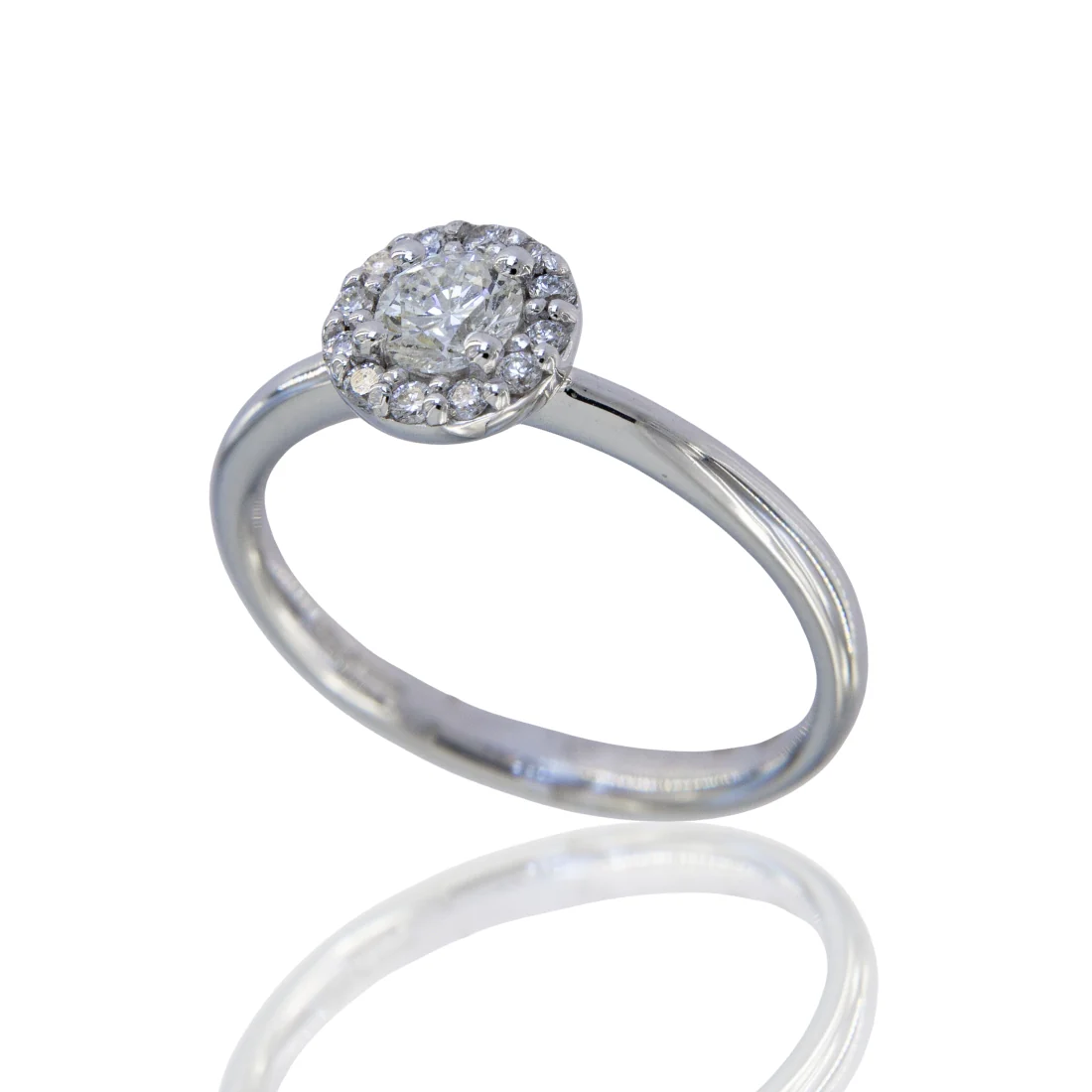 Solitario contorno ct 0,33 certificato Visconti e laterali ct 0,12