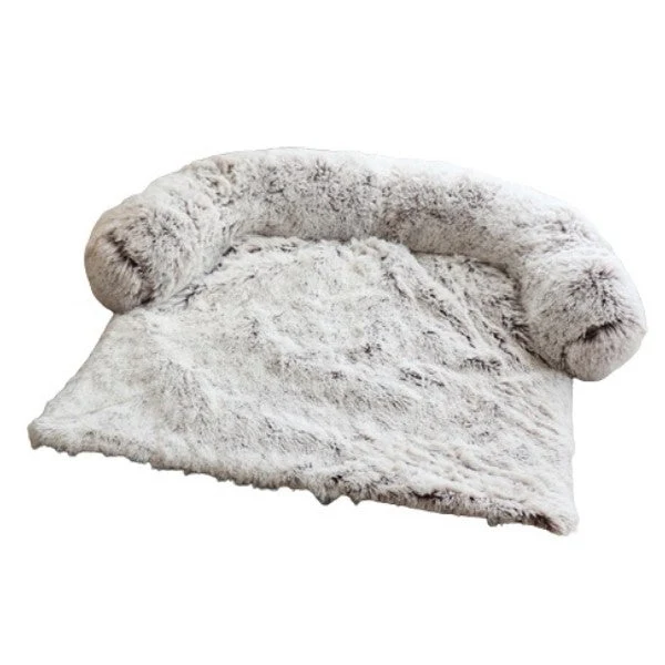 Calming Dog & Cat Bed with Raised Edges Washable Plush Sofa Pet Nest