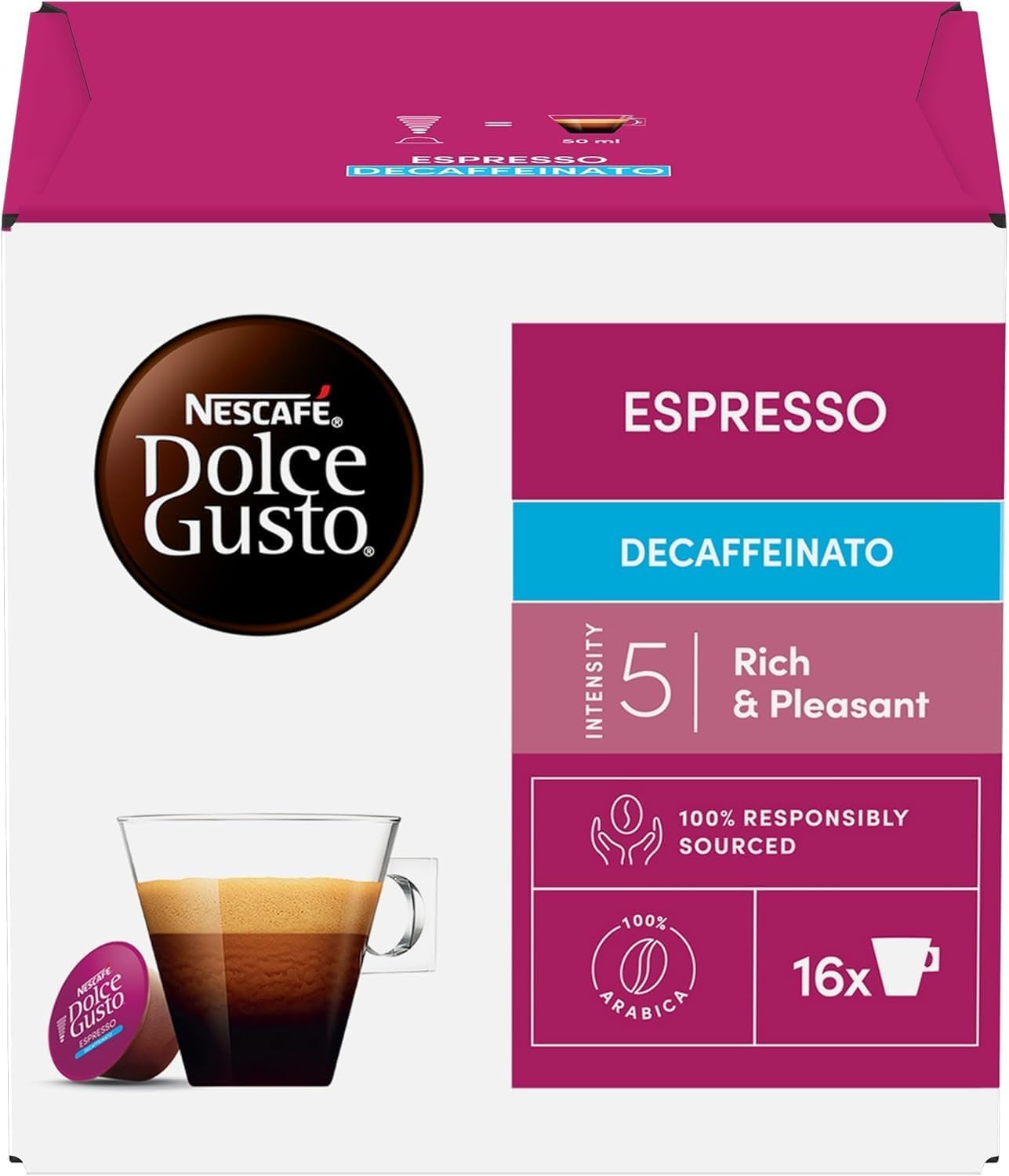 NESCAFÉ DOLCE GUSTO De'longhi Genio S, Macchina per Caffè Espresso e Altre bevande in capsula, Automatica, Antracite + Espresso Decaffeinato Caffé 96 capsule