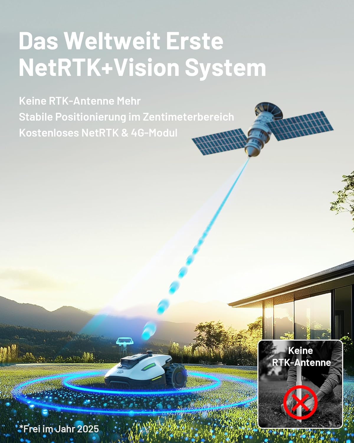 MAMMOTION YUKA Mini 700 robotmaaier zonder begrenzingsdraad, NetRTK+Vision, geen RTK-antenne nodig, automatische kartering, aanbevolen 700m2, max. 1100m2, met 4G-module, 50% helling