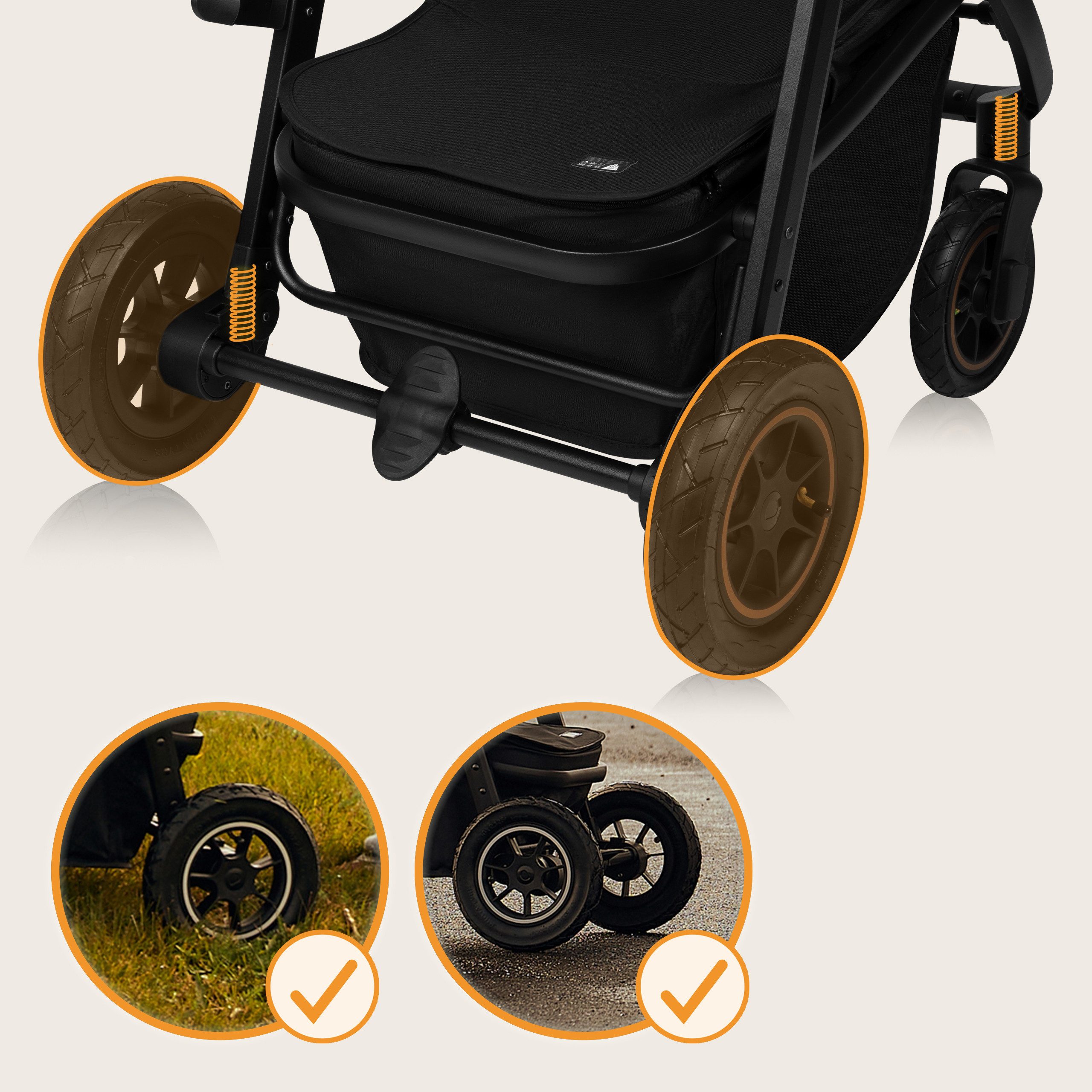 Kombi-Kinderwagen AMBER PLUS 2IN1