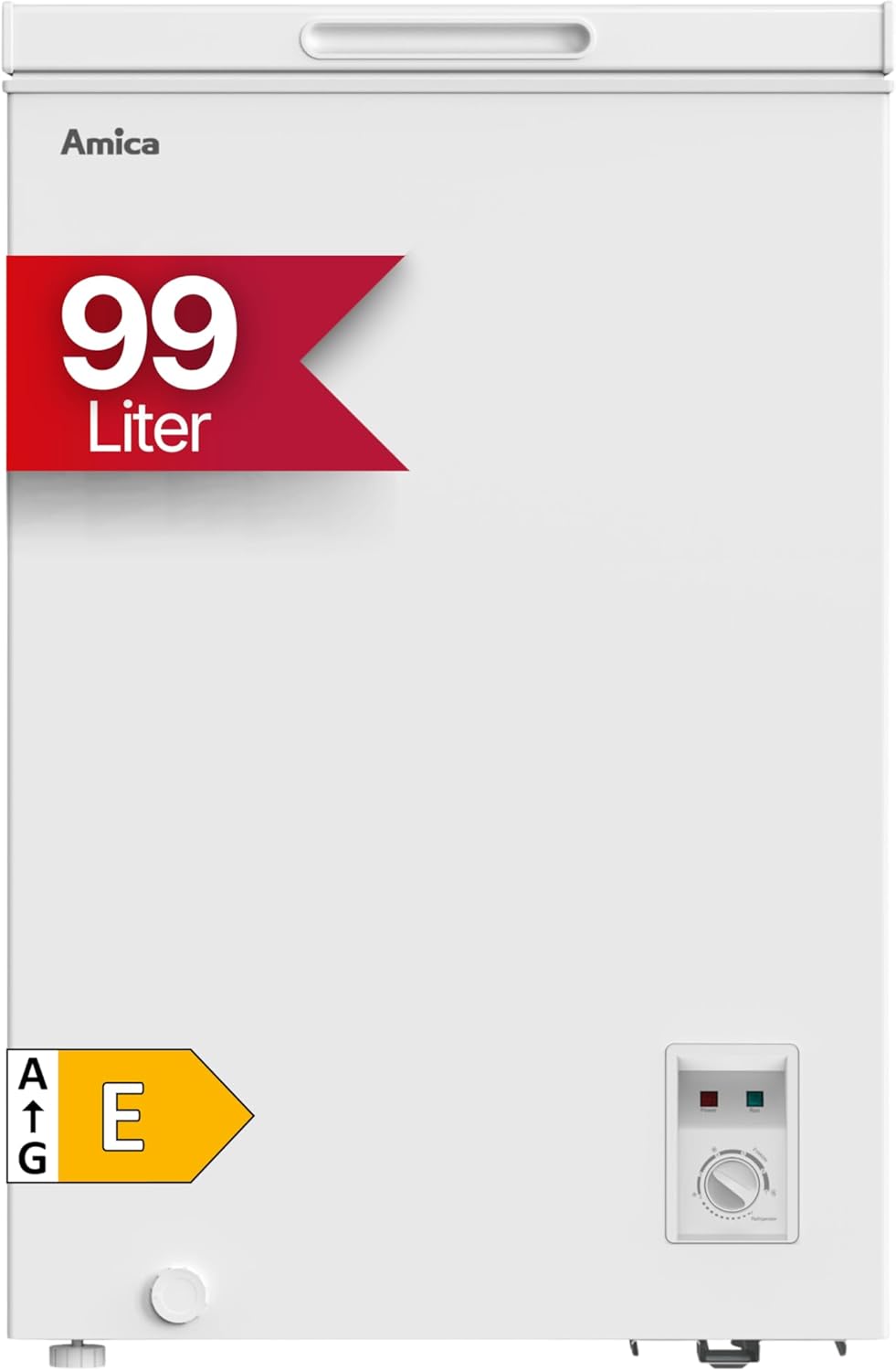 Amica GT 311 105 W Gefriertruhe / Weiß / 100 Liter / elektronische Steuerung / 1 Gefrierkorb