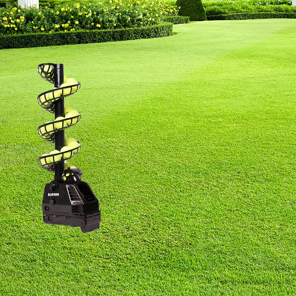Tennisball-Maschine Tennisball Werfen Maschinen Leicht Tennis Toss Machine Stecker/Batterien 30 Bälle mit Oszillation für Erwachsene Kinder