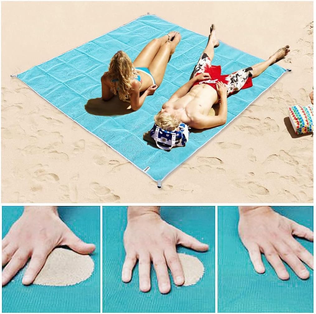Sand Beach Tragbares Anti-Sand-Handtuch Strandtücher Decke Strandmatte Reise-Sommermatte Großes Strandtuch (D 1ps)