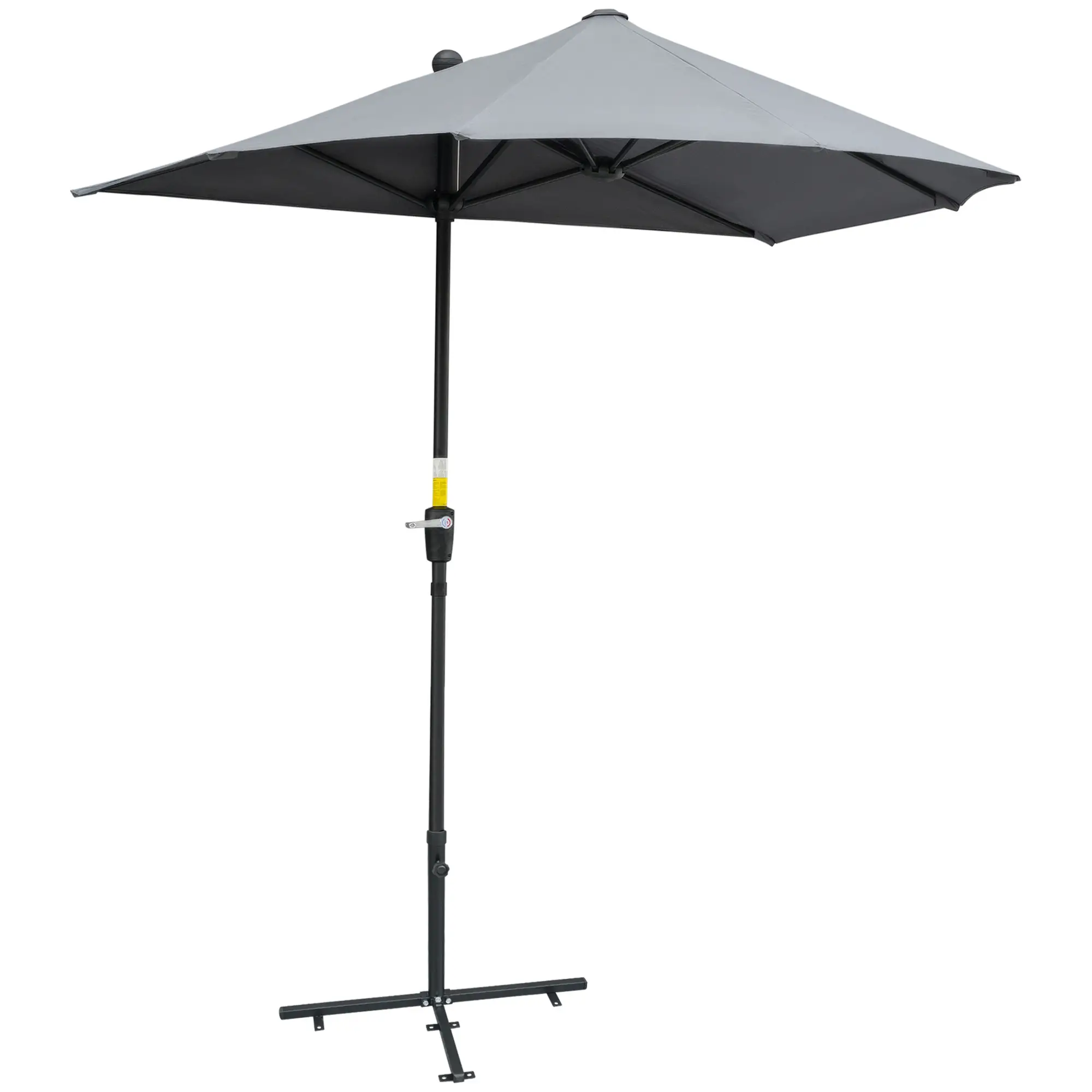 Outsunny Halfronde Parasol met Handslinger Ventilatie