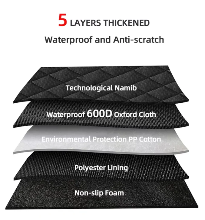 5-Layer Waterproof Dog Car Seat Cover �C Hammock Mode, Side Flaps & Seatbelt Openings