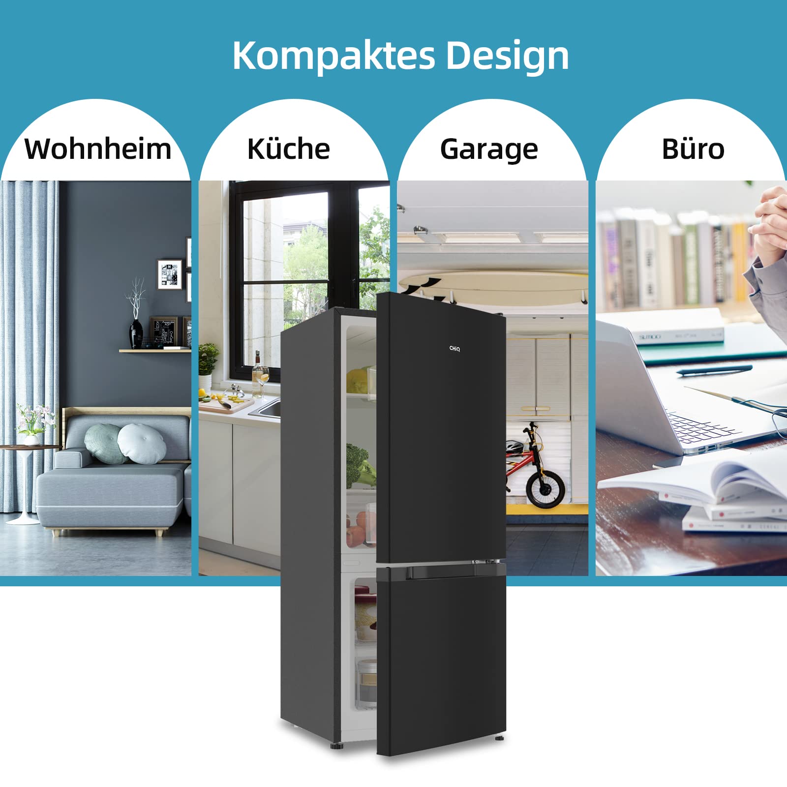 Kühl-Gefrierkombination 117 L, 114 cm hoch, 47 cm breit, freistehend, Low-Frost, 39 dB, Klasse E