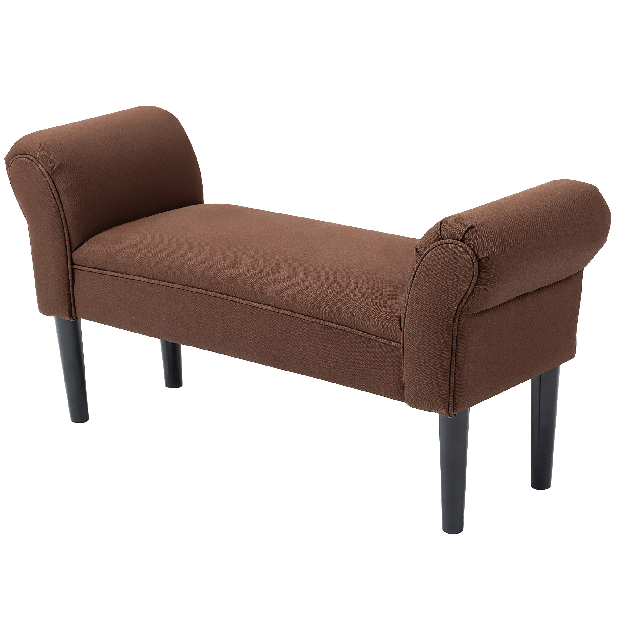 HOMCOM Bank Sitzbank mit zeitgenössischem Design, gebogenen Armlehnen, großem Komfort 102L x 36B x 51H cm Braun