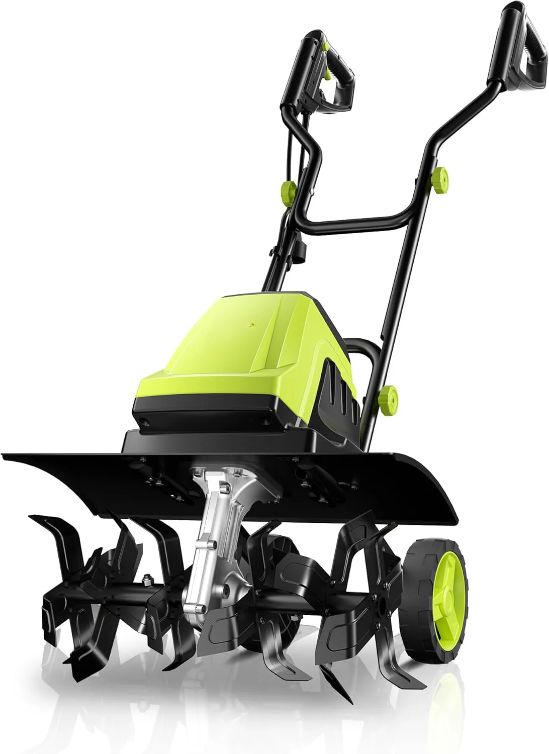 Electric Tiller, 15-Amp 18-Inch Width 9-Inch Depth Corded Tiller Cultivator 24 Durable Steel Tines Gardening Tiller with Adjustable Wheels Foldable Handle for Easy Soil Cultivation