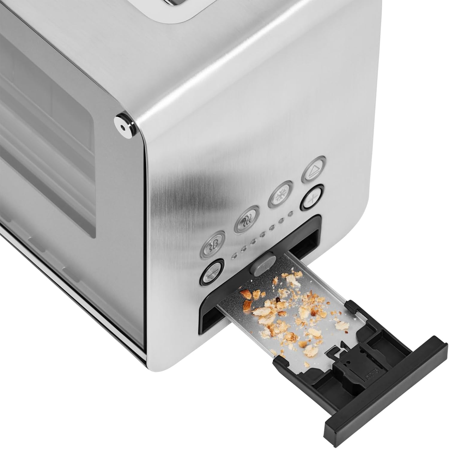 WMF Lono Toaster Glas mit Brtchenaufsatz, 2 Scheiben, XXL, motorisierte Toastaufnahme, Aufwrm-Funktion, 7 Brunungsstufen, Toaster edelstahl matt