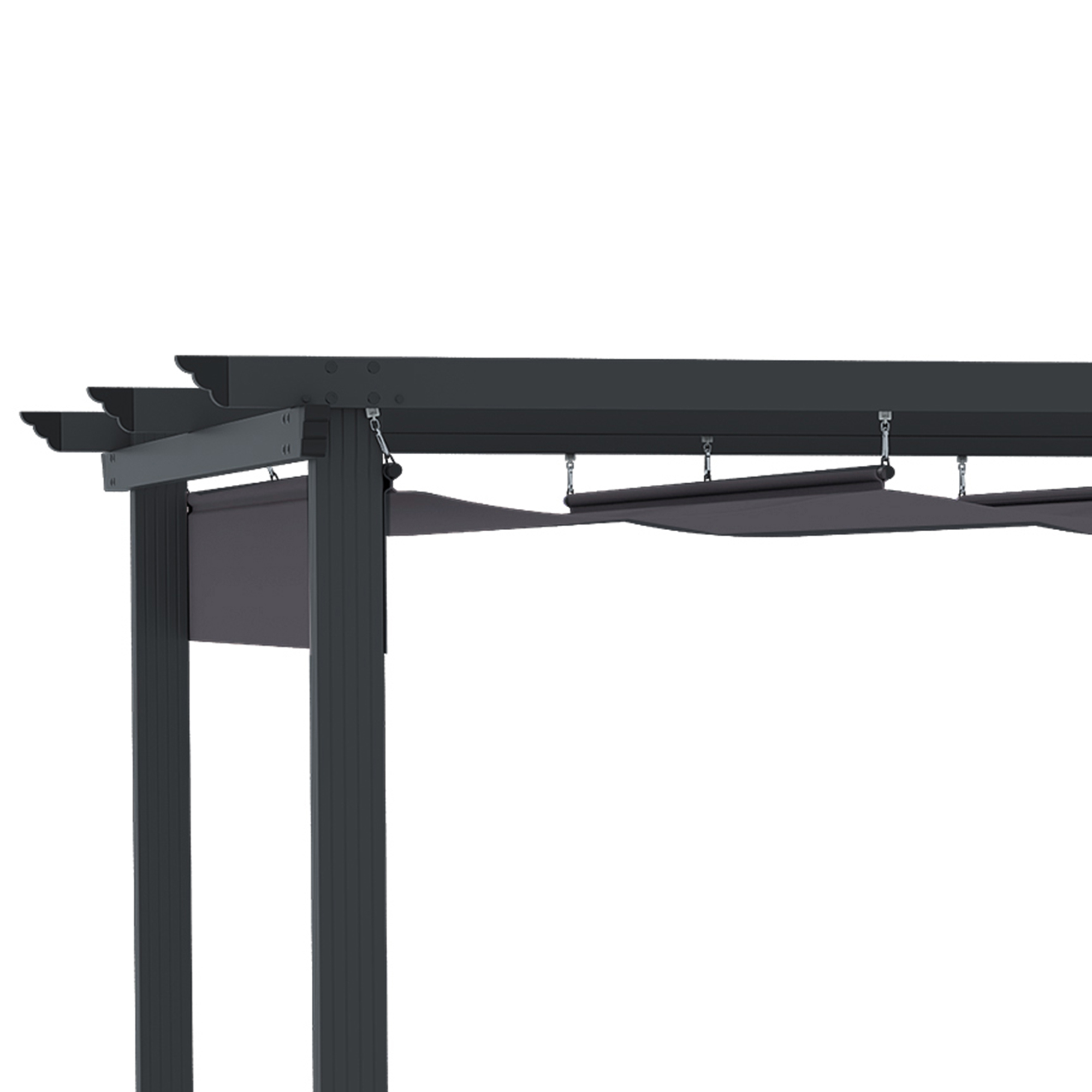 Pergola van   met verstelbare luifel aluminium grijs, zwart 3 x 3 m