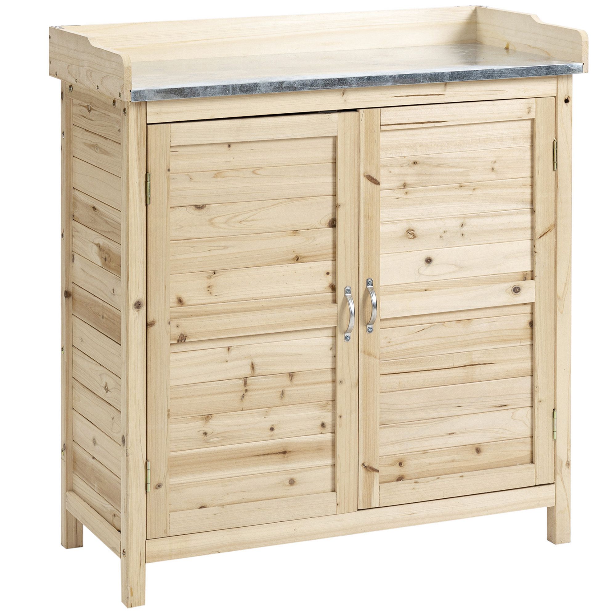 tuinkast houten apparatuur kast kast met 2 planken nature