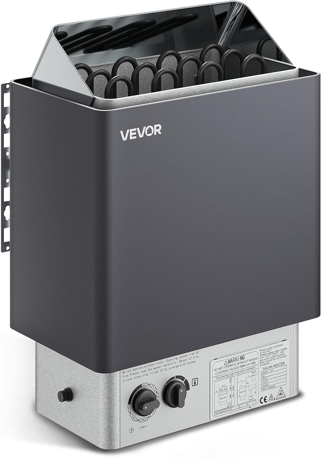 VEVOR Sauna Heater 220V Electric Sauna Stove  Steam Bath Sauna Heate 3h Timer and Adjustable Temp for Max. 176-318 Cubic Feet  Home Hotel Spa Shower Use (6KW) FCC Certification