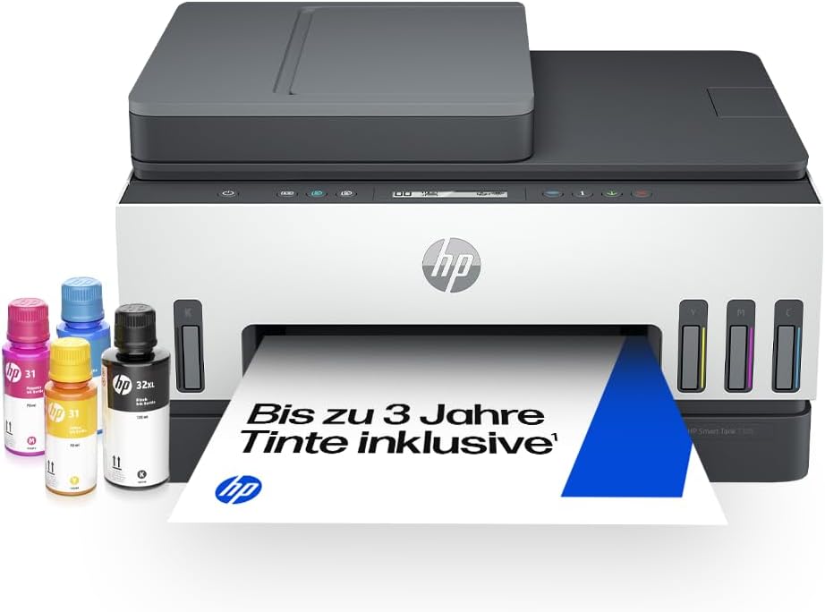 Smart Tank 7305 3-in-1 Multifunktionsdrucker (WLAN, Duplex, ADF) - 3 Jahre Tinte inklusive, 3 Jahre Garantie, großer Tintentank, hohe Reichweite, Drucken in hoher Qualität