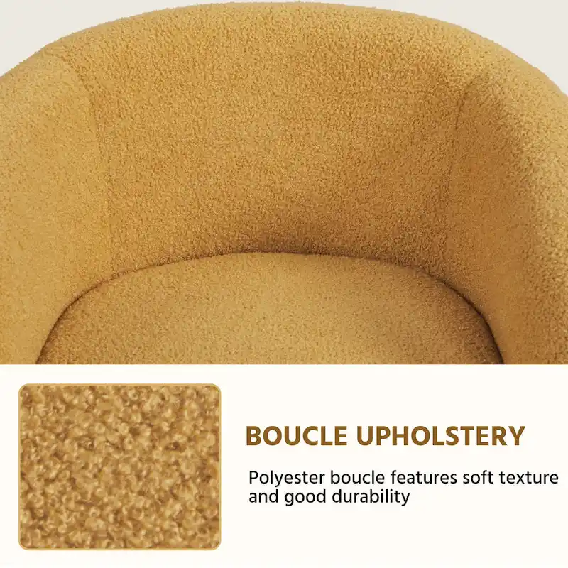 Yaheetech Club Chair Accent Barrel Chair Upholstered Arm Chair