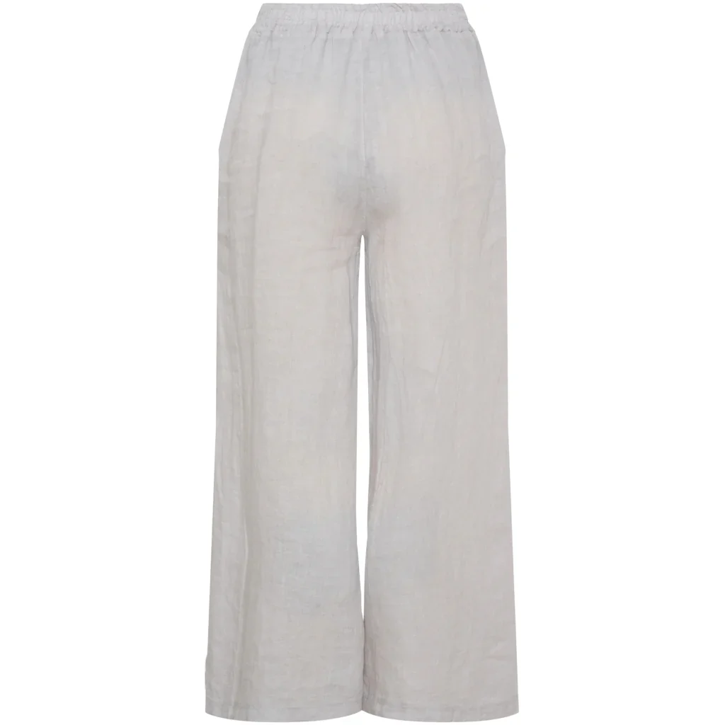 Latte Linen Trousers with Pockets by Marta Du Chateau