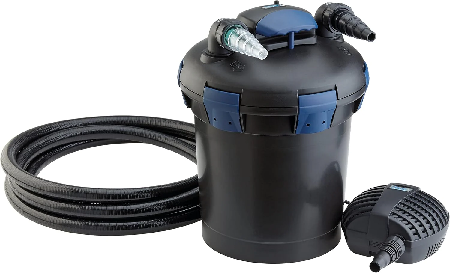 OASE 50499 Drukfilter BioPress Set 4000, vijverfilter filterset voor effectieve en snelle algenbestrijding, complete set incl. filterpomp en UVC-reiniger