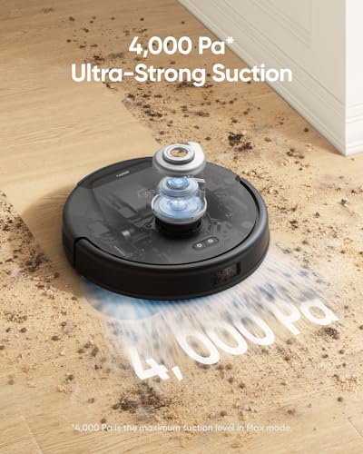 eufy L50 Robot Vacuum with 4,000 Pa Powerful Suction, Precise iPath Laser Navigation, Customizable Al Mapping, Climb Up to 20 mm, Ideal for Hard Floor, Tile, and Carpet