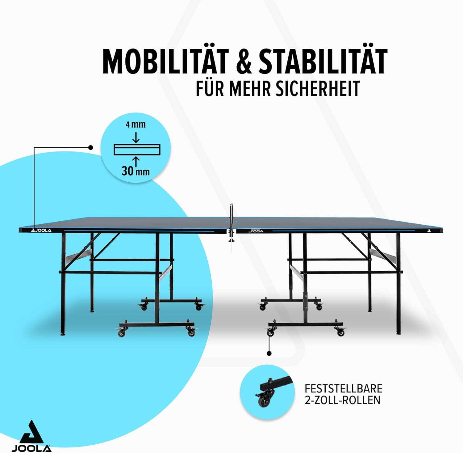 JOOLA Tavolo da ping pong professionale per esterni, 6 mm, superficie composita in alluminio, resistente alle intemperie, pieghevole, con rete inclusa