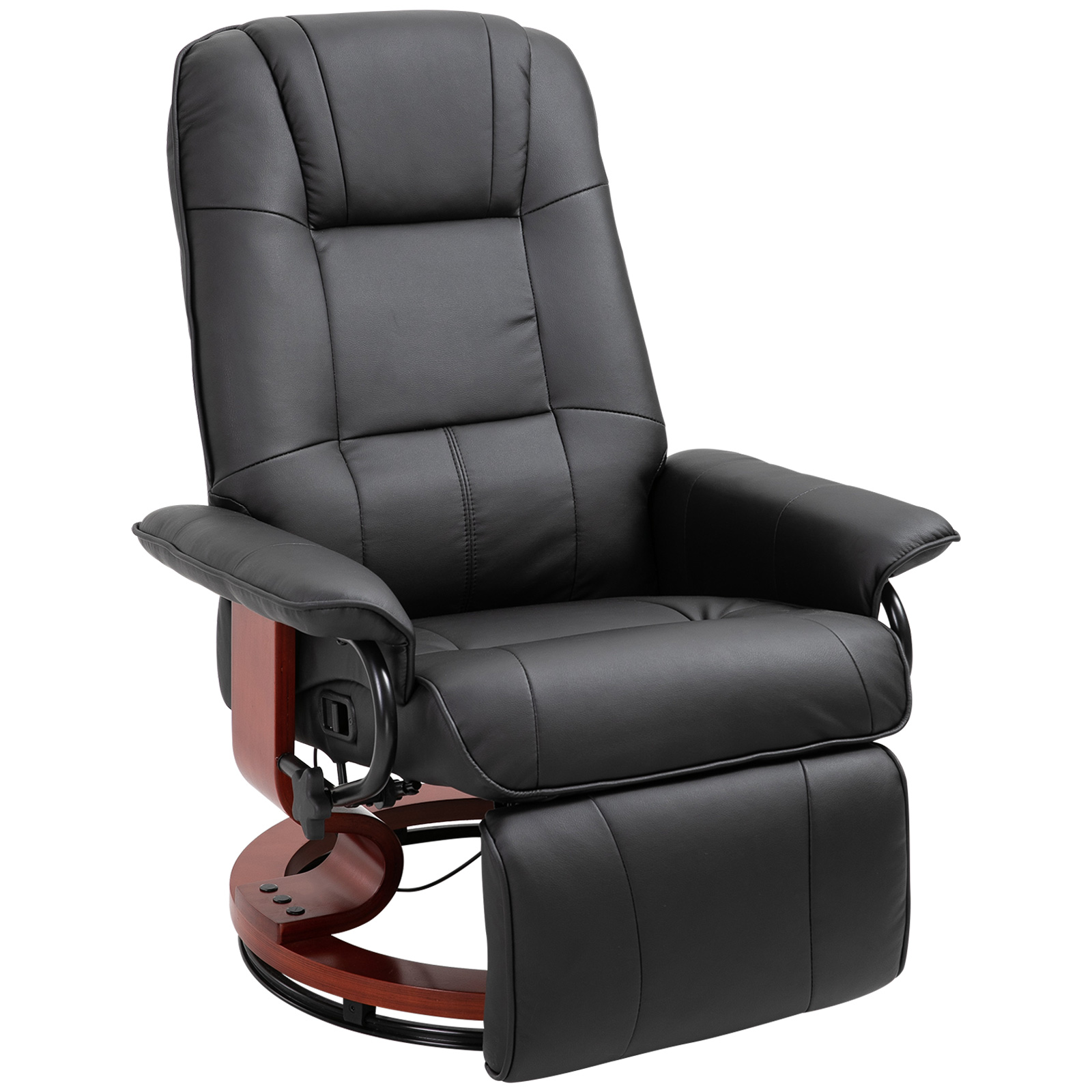 HOMCOM Relaxsessel Fernsehsessel Liegesessel Kunstleder 360° Drehstuhl 145° neigbar Schwarz 78 x 87 x 100 cm