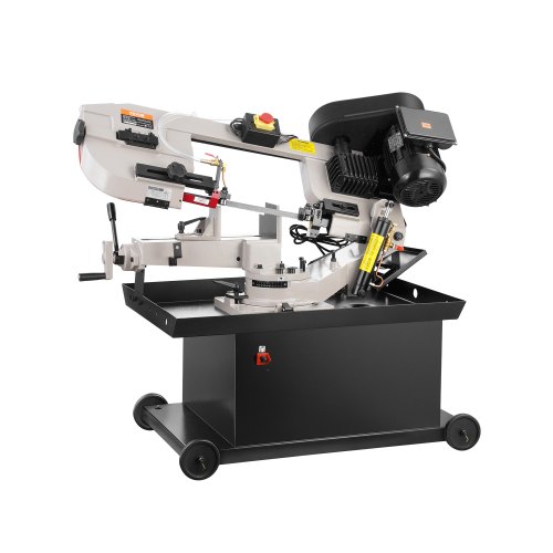 VEVOR Metallbandsäge, 1,1 KW, 7 x 8,25 Zoll Schnittleistung, horizontales und vertikales Schneiden, 4 Geschwindigkeiten Bandsäge mit variabler Geschwindigkeit 220 V, 0° bis 45° drehbare Basis zur Bearbeitung von Stahl, Aluminium, Messing, Holz und Ku