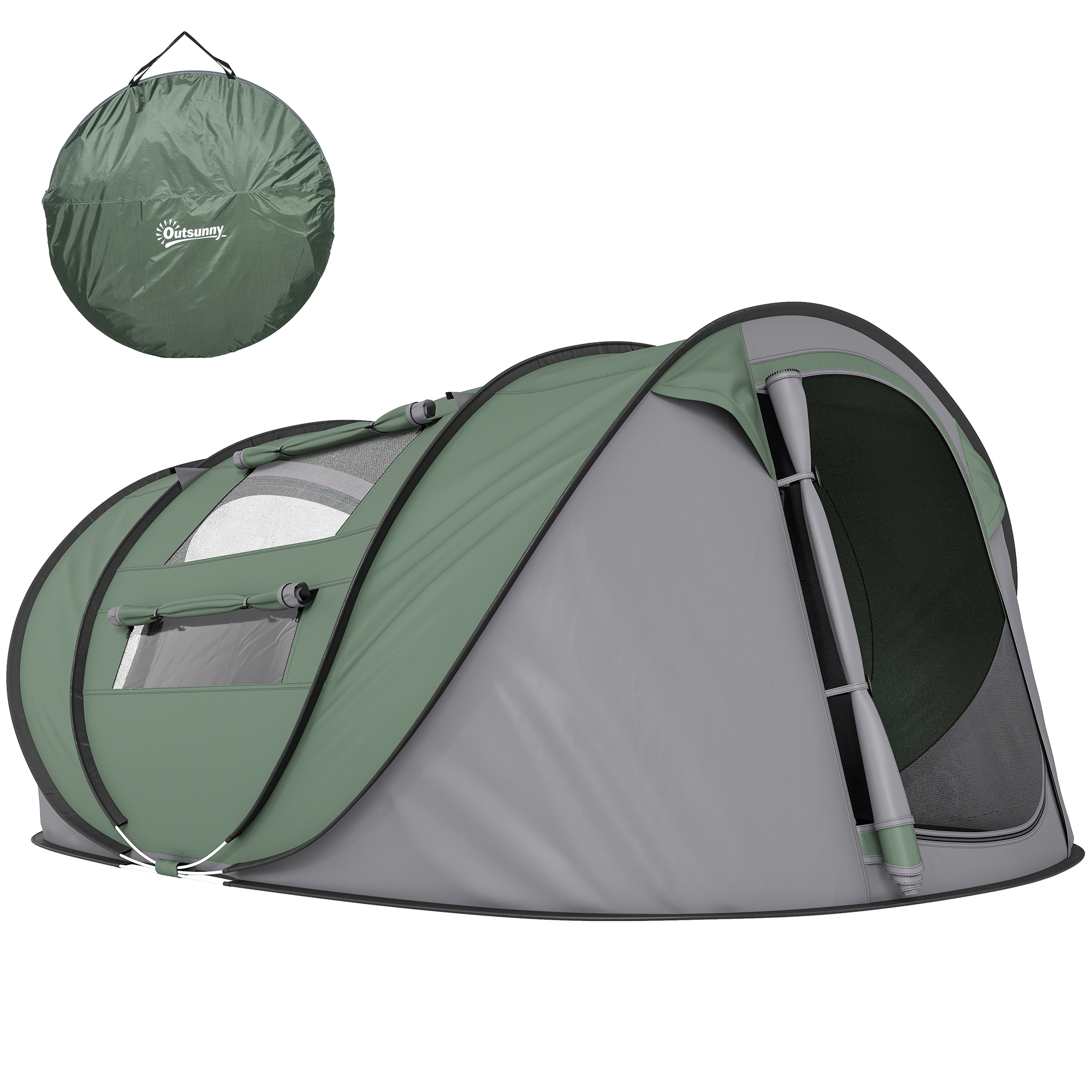 Outsunny Campingzelt für 4-5 Personen Dunkelgrün