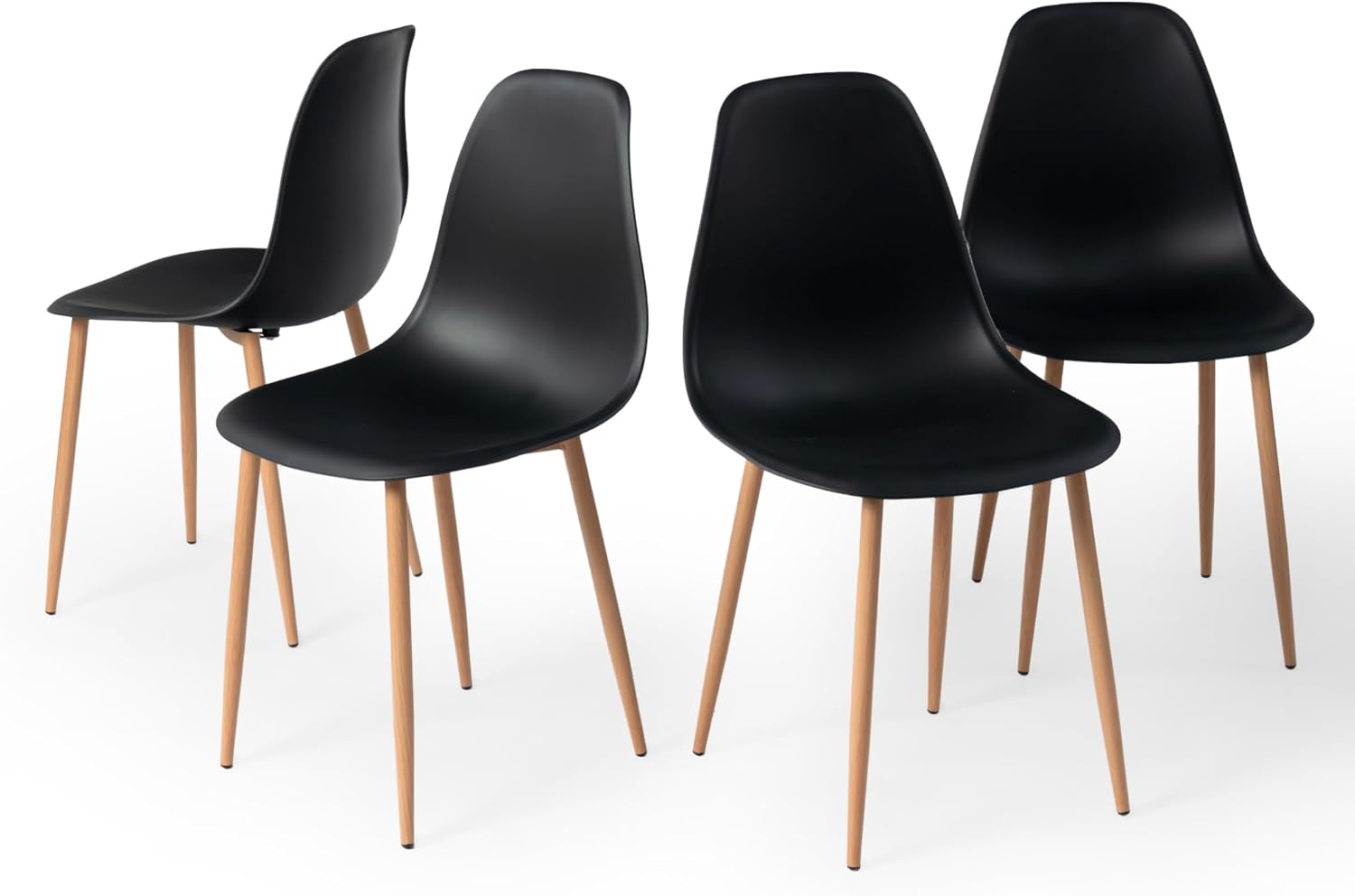 Homy Casa Set of 4 Scandinavian Vintage Kitchen Dining Chairs Suede Brown Chairs