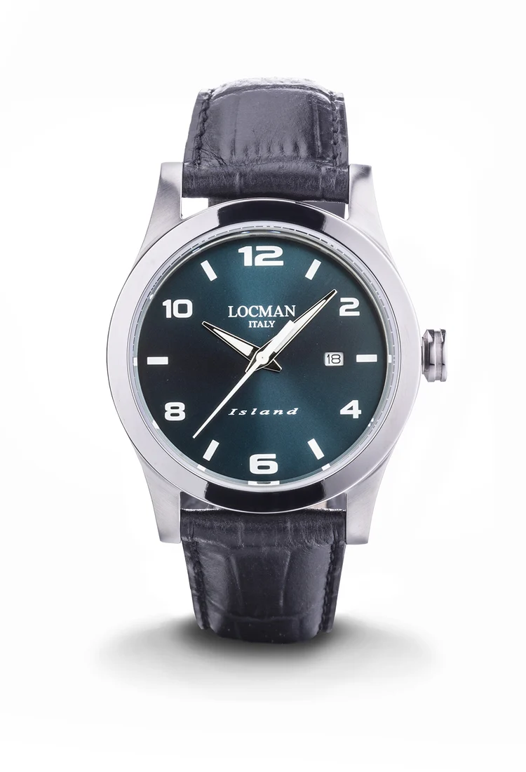 Orologio Locman Island verde petrolio cinturino pelle 0613A19S-00PTWHPK