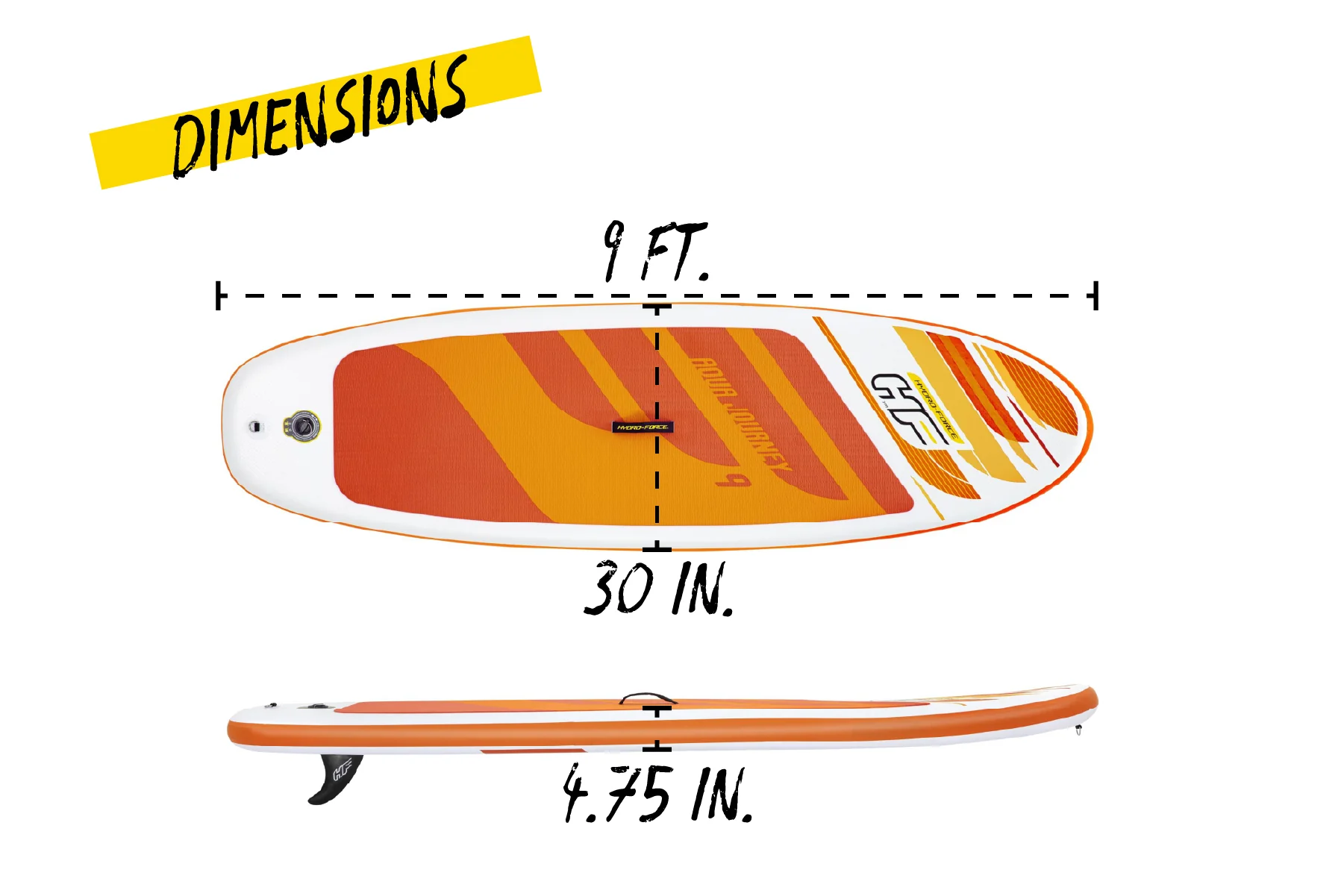 2025 Hydro-Force Aqua Journey SUP Set – Tavola da Stand-Up Paddle gonfiabile da 9 piedi con accessori, ideale per principianti e tempo libero