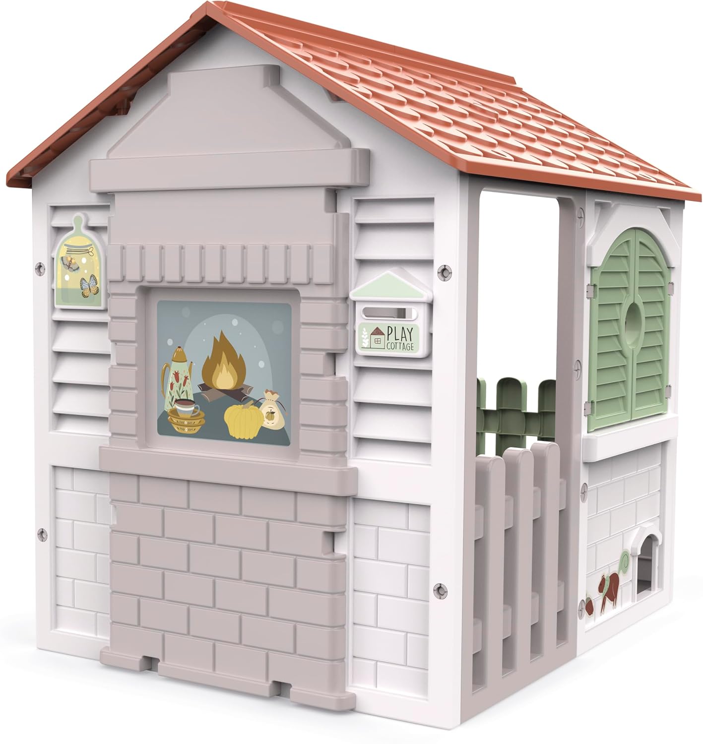 Chicos - Play Cottage | Casetta per Bambini Interattiva da Giardino con Luce e Suoni oltre a Finestre Apribili e Gattaiola | Da 2 Anni (89608)
