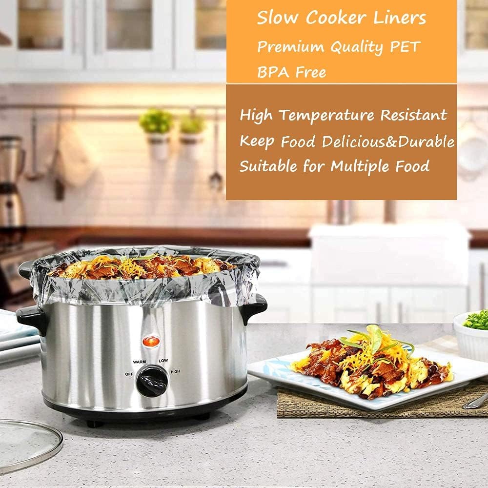 30 sacchetti per cottura lenta e sacchetti da cucina extra large per fornelli lenti da 6-10 litri, pentole ovali e rotonde, 35,6 x 55,9 cm, senza BPA,