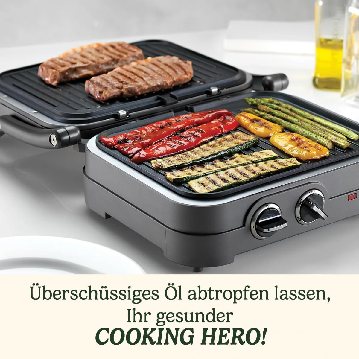 Cuisinart Hot Plate Entertaining Grill & Griddle | XL Elektrische Plancha Grill, Teppanyaki Grillplaat voor thuis | Afneembare plaat met antiaanbaklaag, 2-zone temperatuurregeling tot 260��C