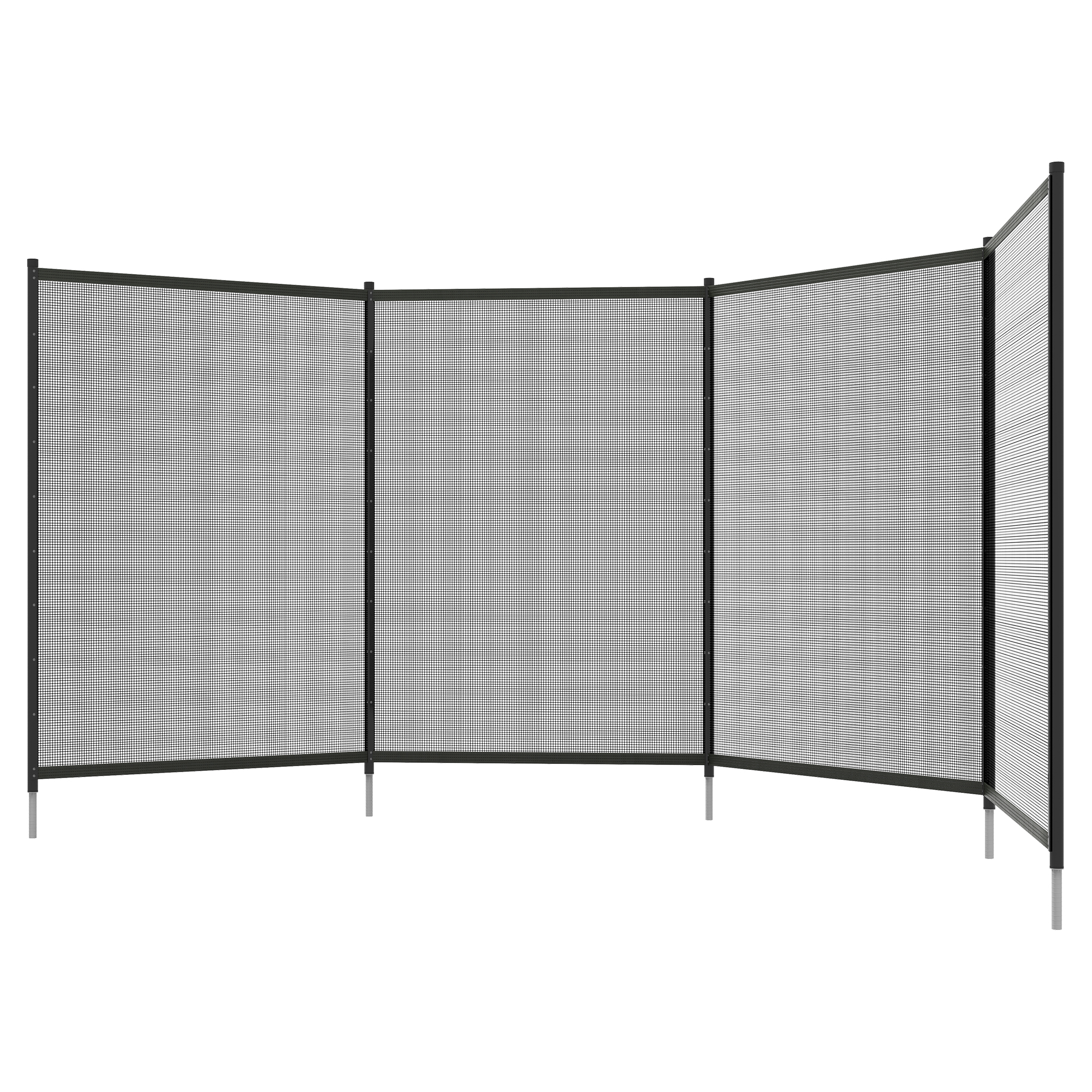 Outsunny Pool Sicherheitszaun, Poolzaun für Kinder, 4-teilig, Aluminium/Texteline, 365 x 126 cm, Schwarz