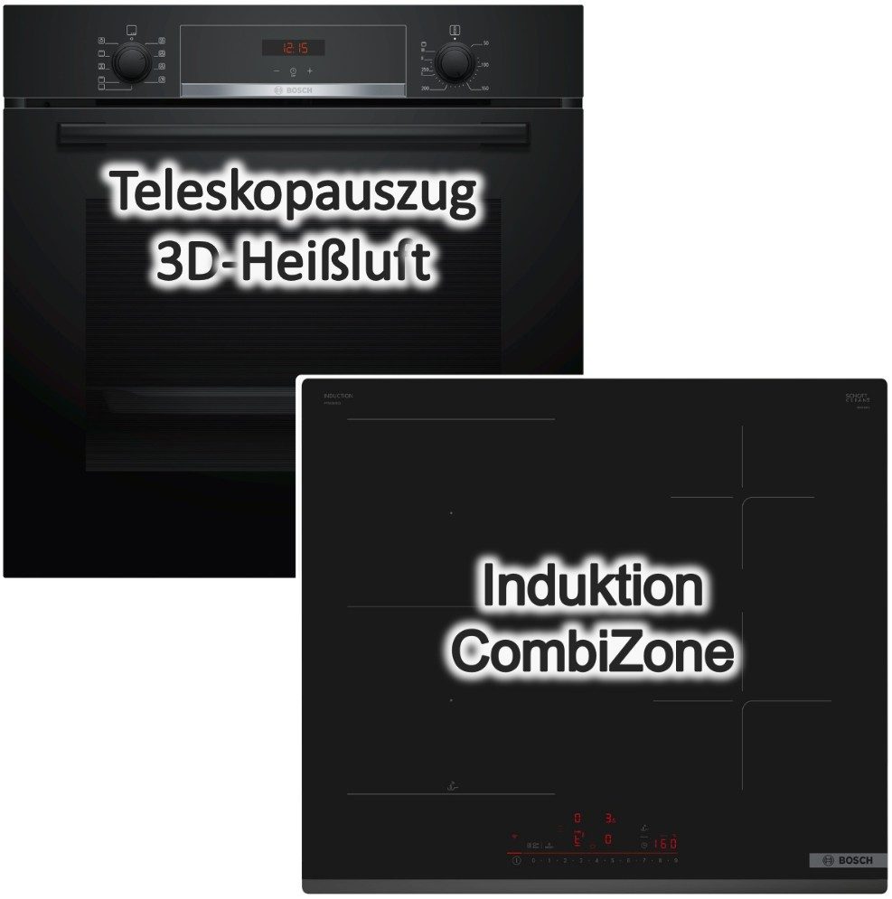 Backofen-Set EcoCleanDirect Auszug + Glaskeramikkochfeld PowerBoost autark 60 cm