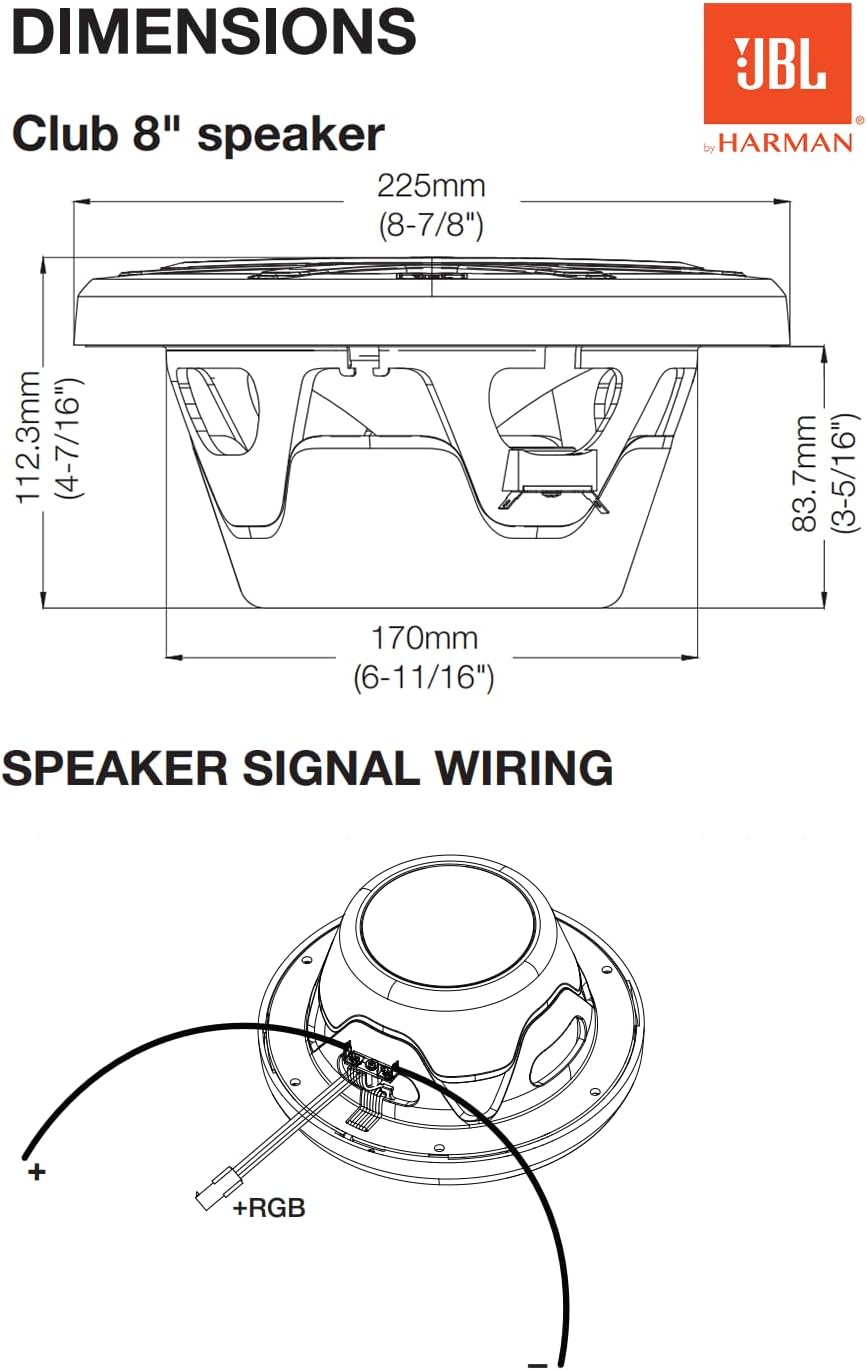 Marine CLUB82 altoparlanti coassiali marini 2 vie 8 pollici con 150 W RMS e 450 W Max, sensibilità 92 dB, 4 Ohm, IPx5, woofer Plus One e tweeter PEI resistente ai raggi UV