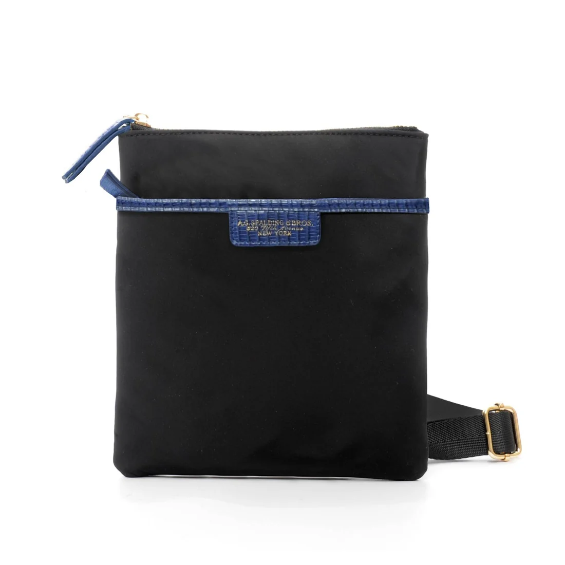 Tracolla da donna Spalding & Bros Sarah nylon e pelle blu