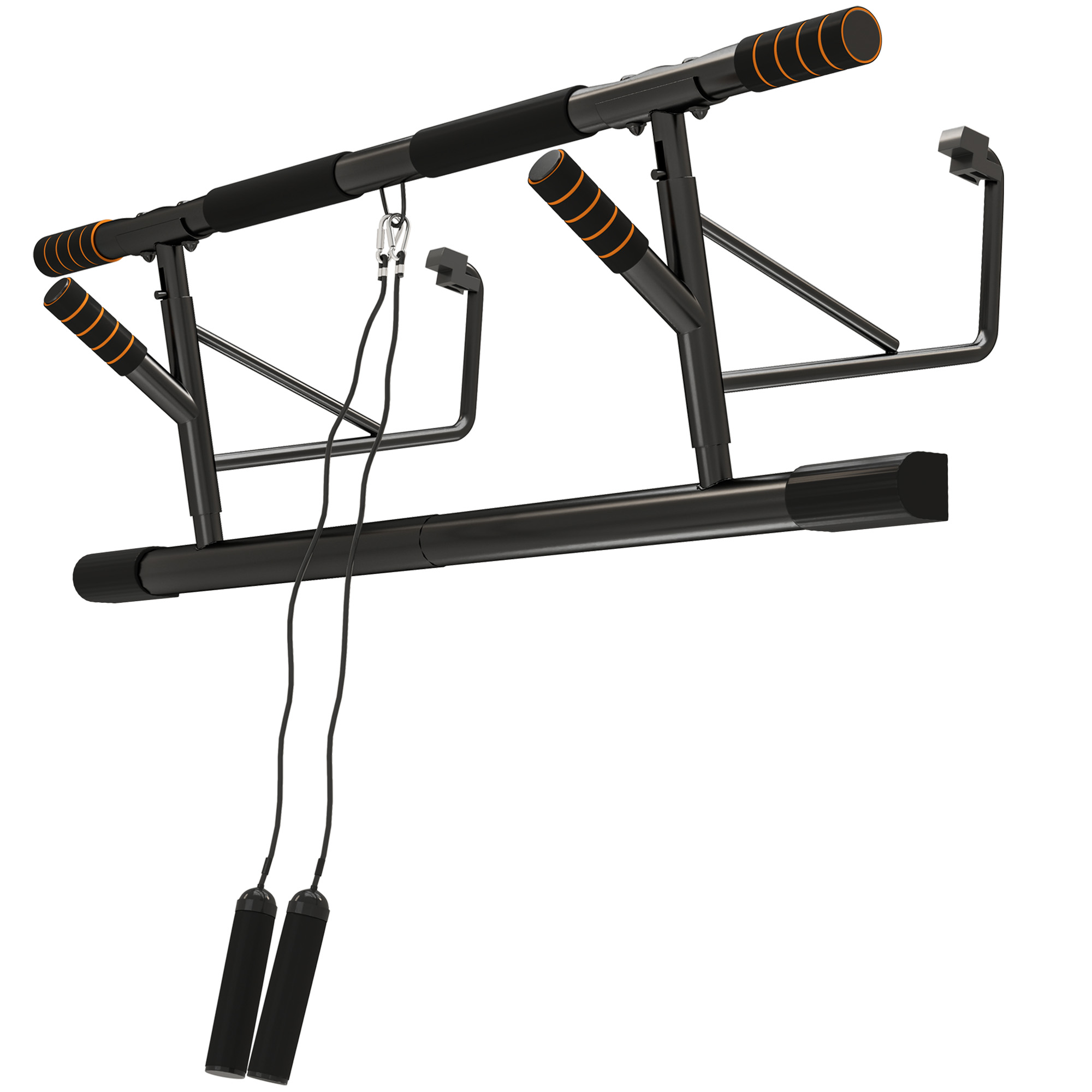 SPORTNOW Türreckstange Türreck für Klimmzüge mit Widerstandsbändern gepolsterten Griffen 100 x 50 x 27 cm Schwarz