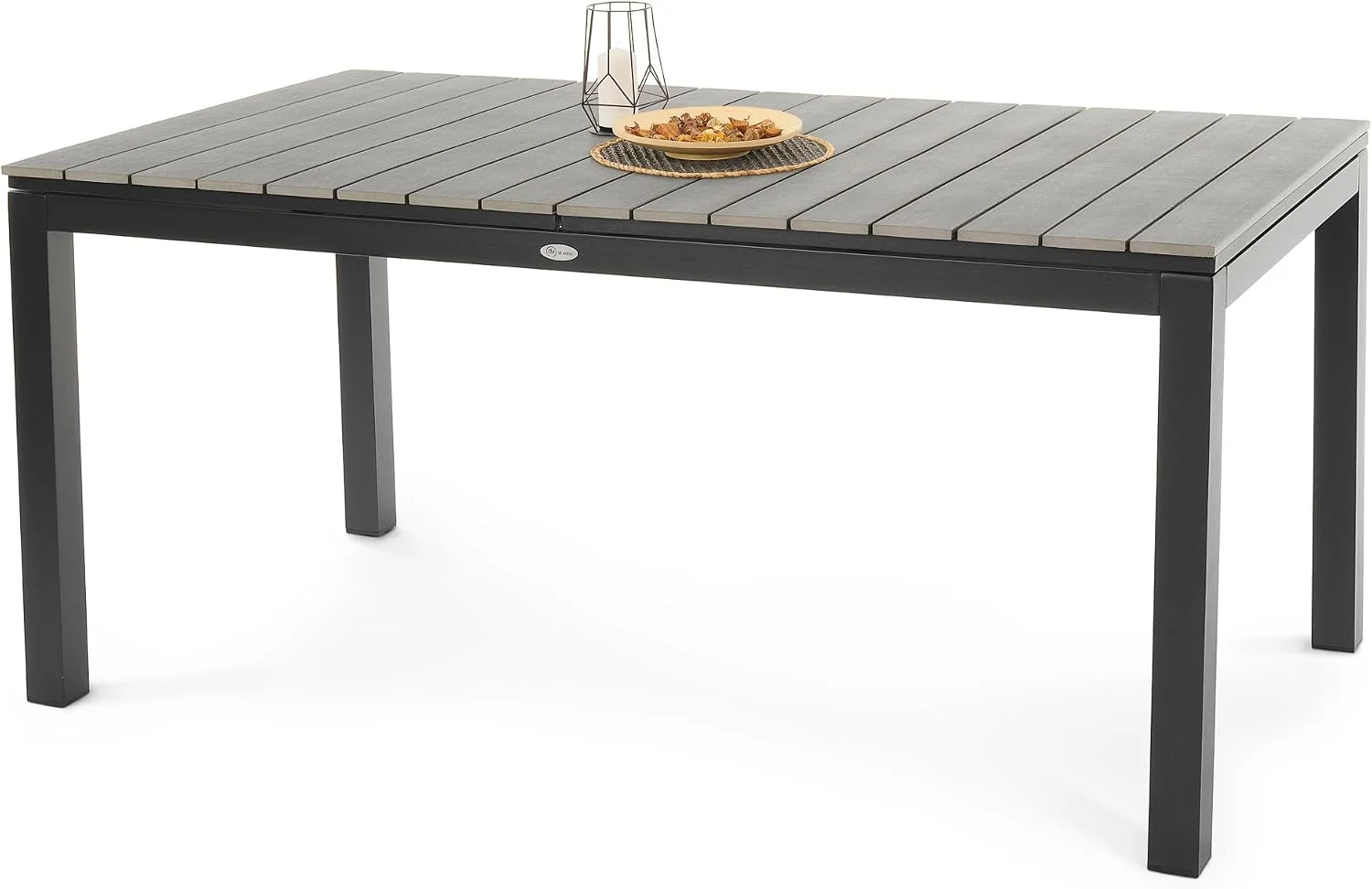 di volio Gartentisch Drena ausziehbar 160x210 cm, Stabiler Outdoor-Esstisch für Garten Terrasse Balkon (Grau)