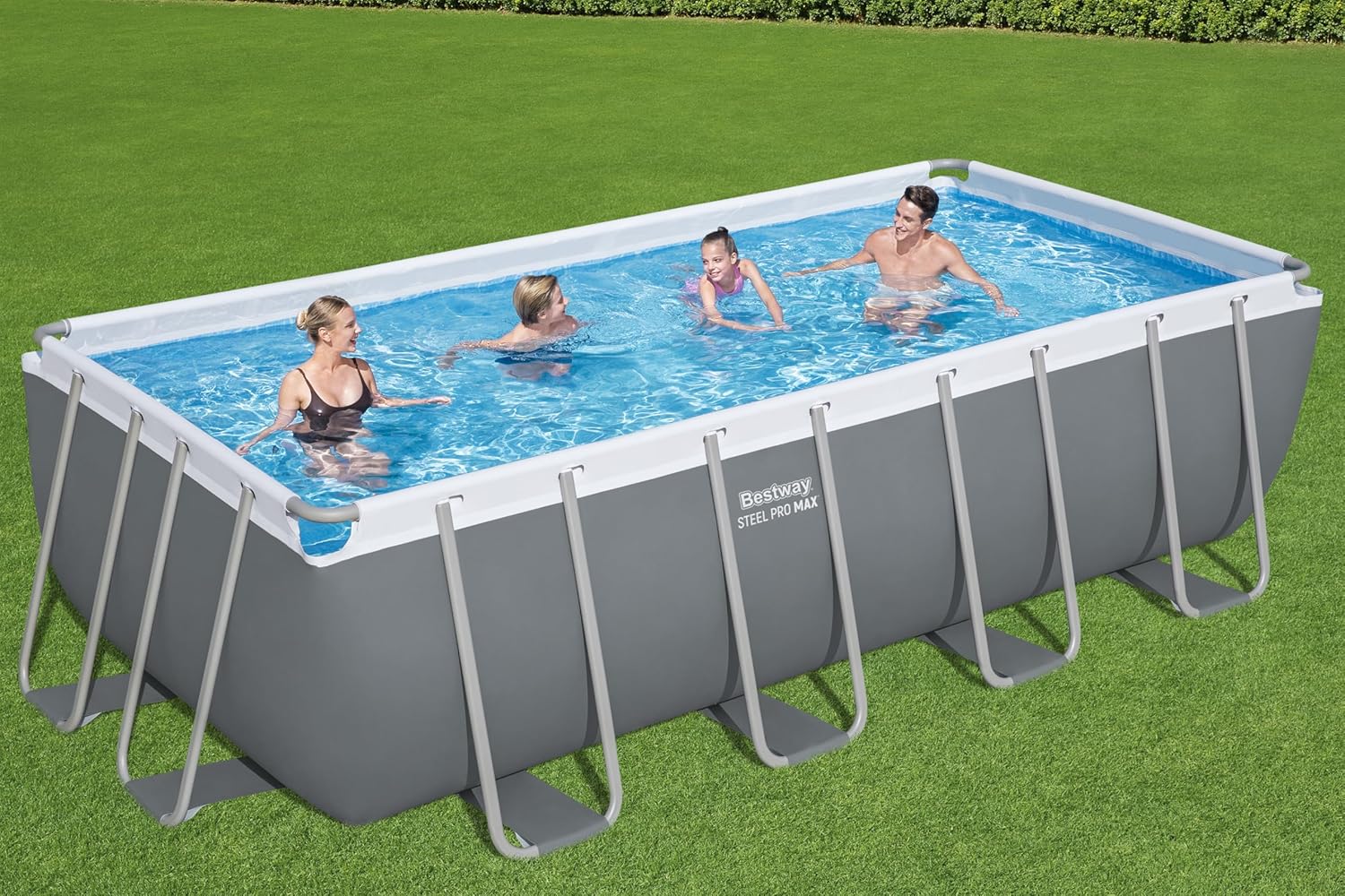 Bestway 56671-7 Set piscina fuori terra Steel Pro MAX - 4,88 m x 2,44 m x 1,22 m, grigio