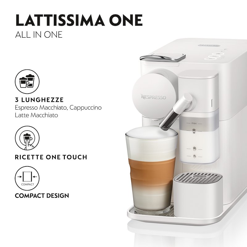 De'Longhi Macchina Caffu00e8 Nespresso Lattissima One EN510.W Bianco