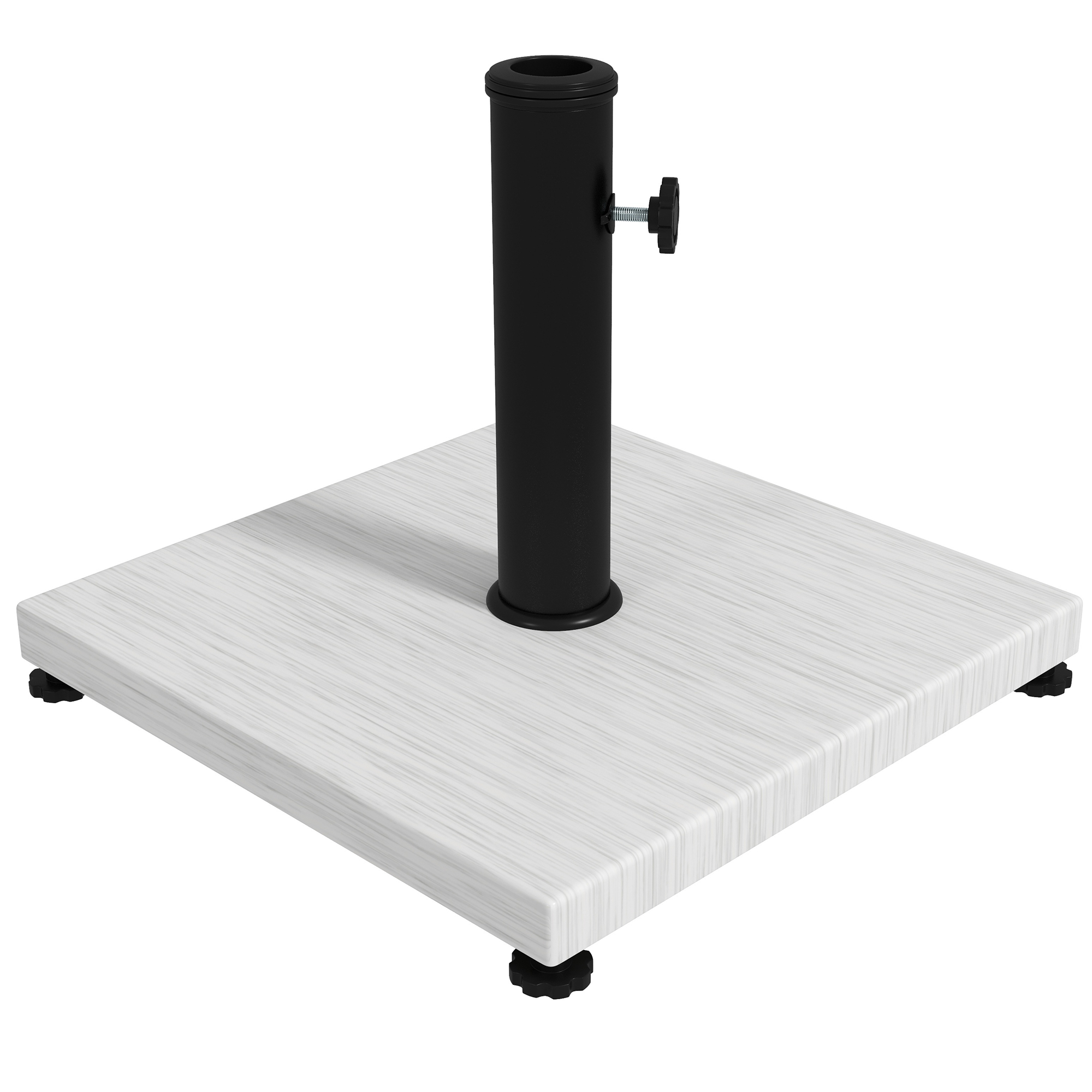 Outsunny Sonnenschirmständer Betonsockel aus Metall mit verstellbaren Fußkappen - Abmessungen 40L x 40B x 37H cm für Stangen mit Ø38 und Ø48mm