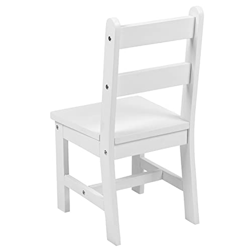Flash Furniture Tavolo e sedie per Bambini in Legno Massiccio per Sala Giochi, Camera da Letto, Cucina, Pezzi, ingegnerizzato, Bianco, 3 Piece Set : Casa e cucina