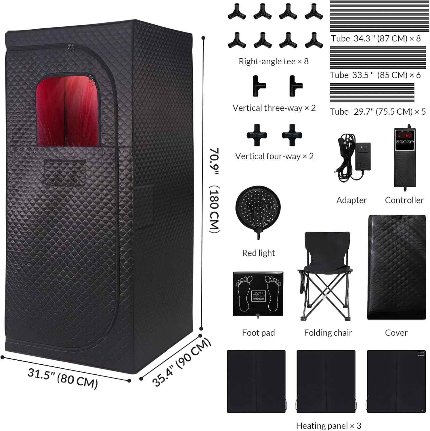 Dry Infrared Sauna  Red Light Therapy Saunas for Relaxation  Detox and Muscle Relief  9 Levels Up to 140°F Personal Indoor Saunas Tent  Portable Sauna for Home  Bedroom  Living Room