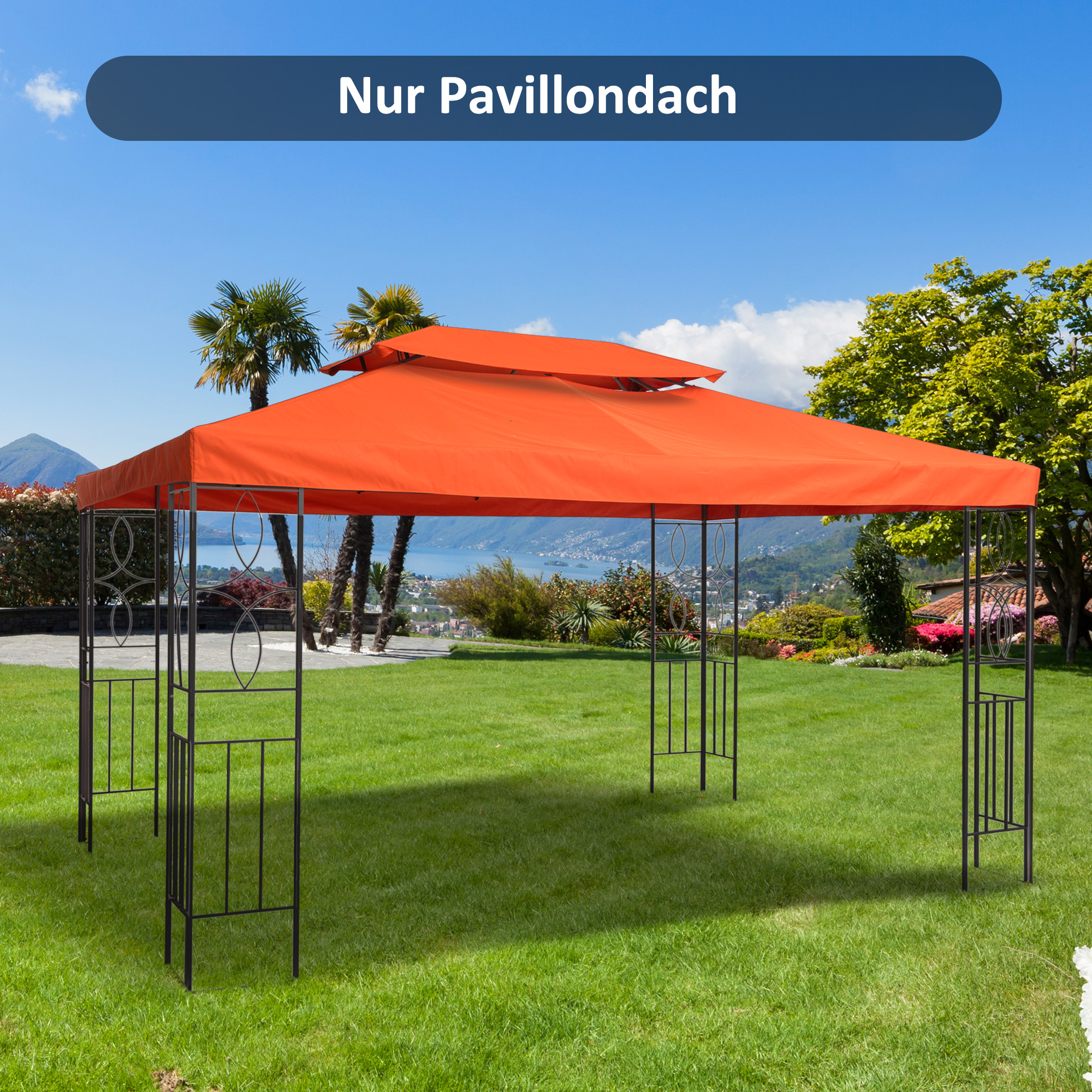 Outsunny Ersatzdach für Gartenpavillons 3x4m Polyester Kaffee