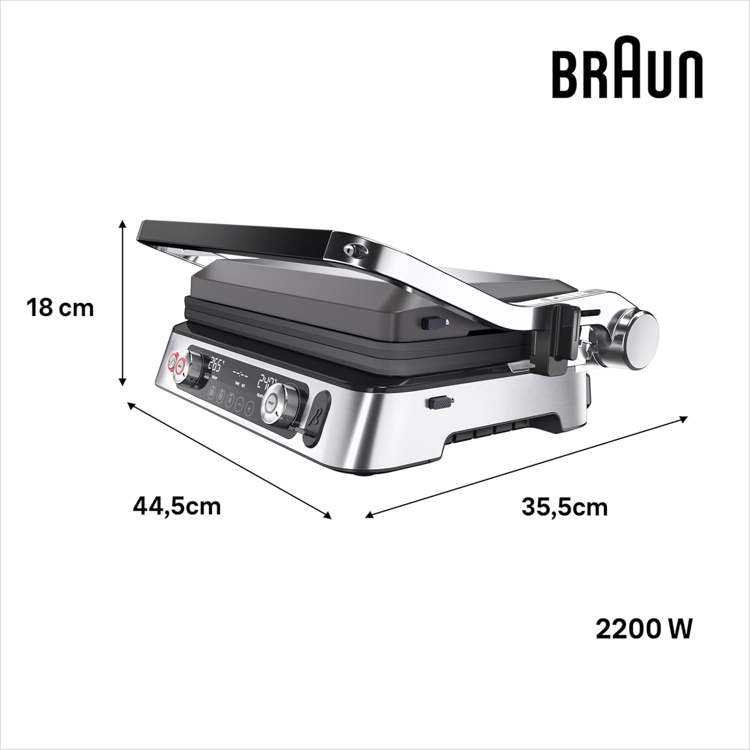 Braun MultiGrill 9 Pro CG 9167, Kontaktgrill mit Grill-, Flach-, Waffelplatten und Temperaturfühler, Grillpositionen: Kontakt, BBQ, Ofen, Spülmaschinenfeste Platten, Boost-Funktion bis 265°