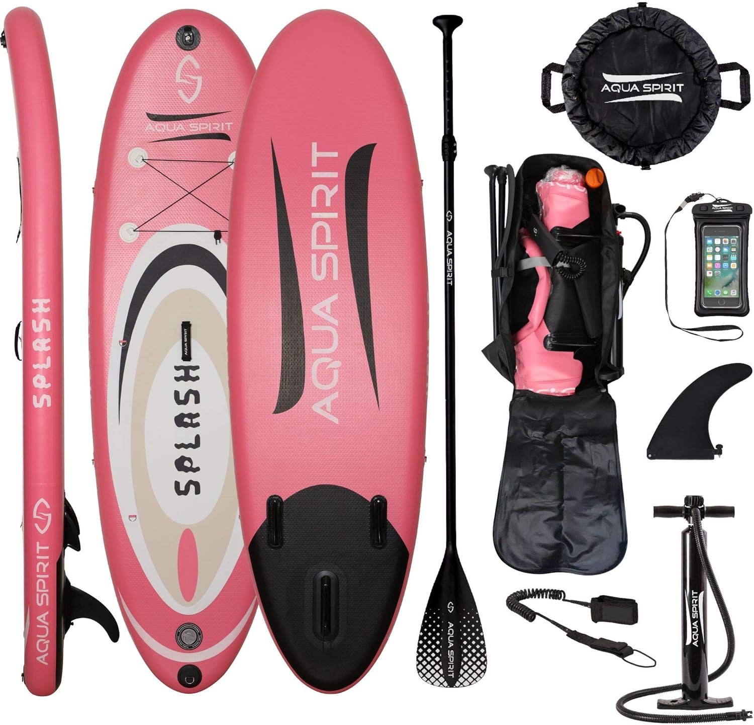 Aqua Spirit Tavola gonfiabile per SUP e paddle, da 3 m, 10 m, 10 m, 3,8 m, 4,5 m, 45 cm, kit completo convertibile da SUP a kayak con pagaia, zaino, pompa e altri accessori