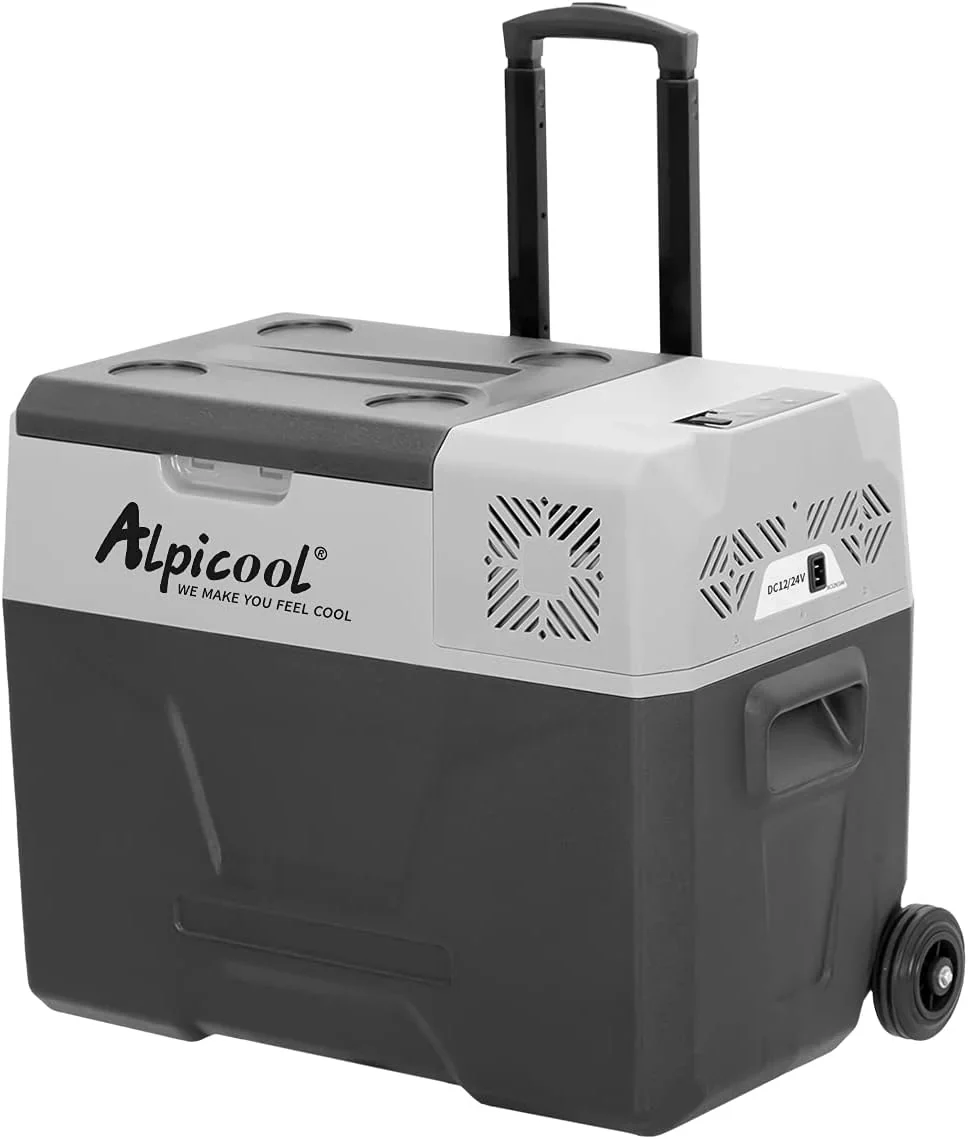 Alpicool CF55 55 Liter K��hlbox 12V tragbarer Mini-K��hlschrank elektrische Gefrierbox klein Gefrierschrank f��r Auto Camping, LKW, Boot und Steckdose mit USB-Anschluss, -20�� bis 20��